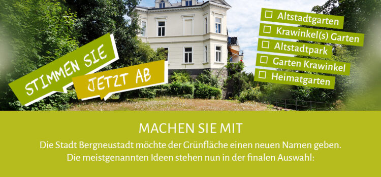Wählen Sie den neuen Namen für Ihren zukünftigen Lieblingsort Beitragsbild mit Aufruf zur Beteiligung
