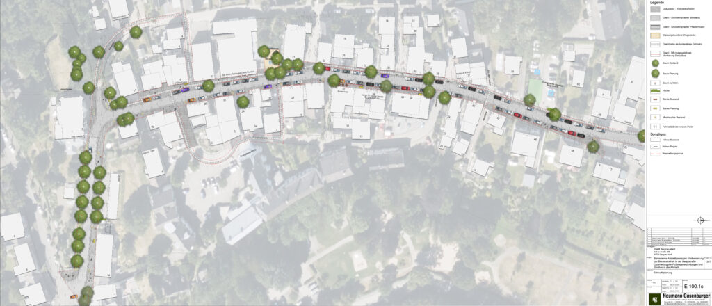 Entwurfszeichnung zur geplanten barrierearmen Umgestaltung der Altstadt entlang der Hauptstraße