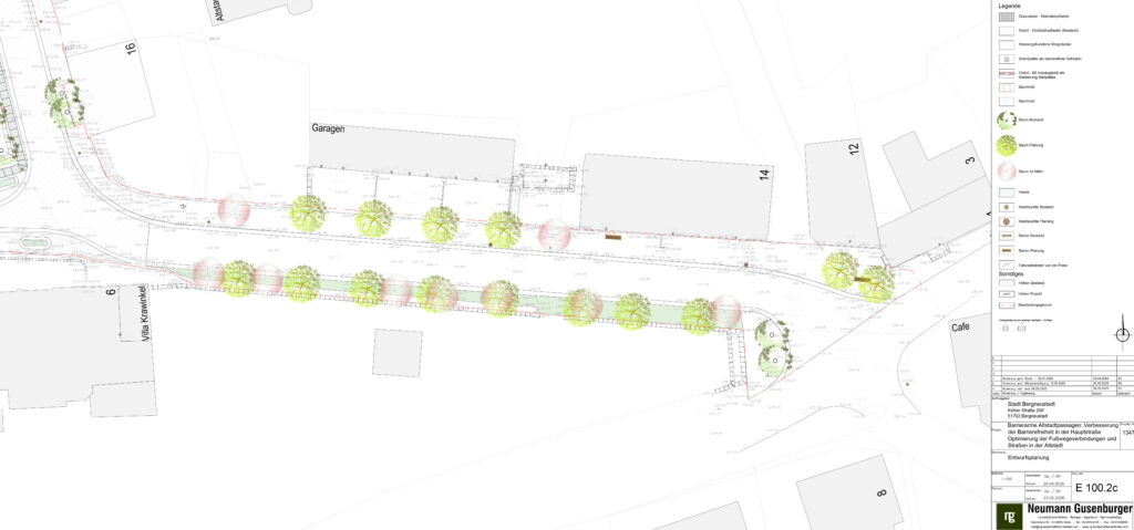 Entwurfszeichnung zur geplanten barrierearmen Umgestaltung der Hauptstraße im Bereich Altstadteingang