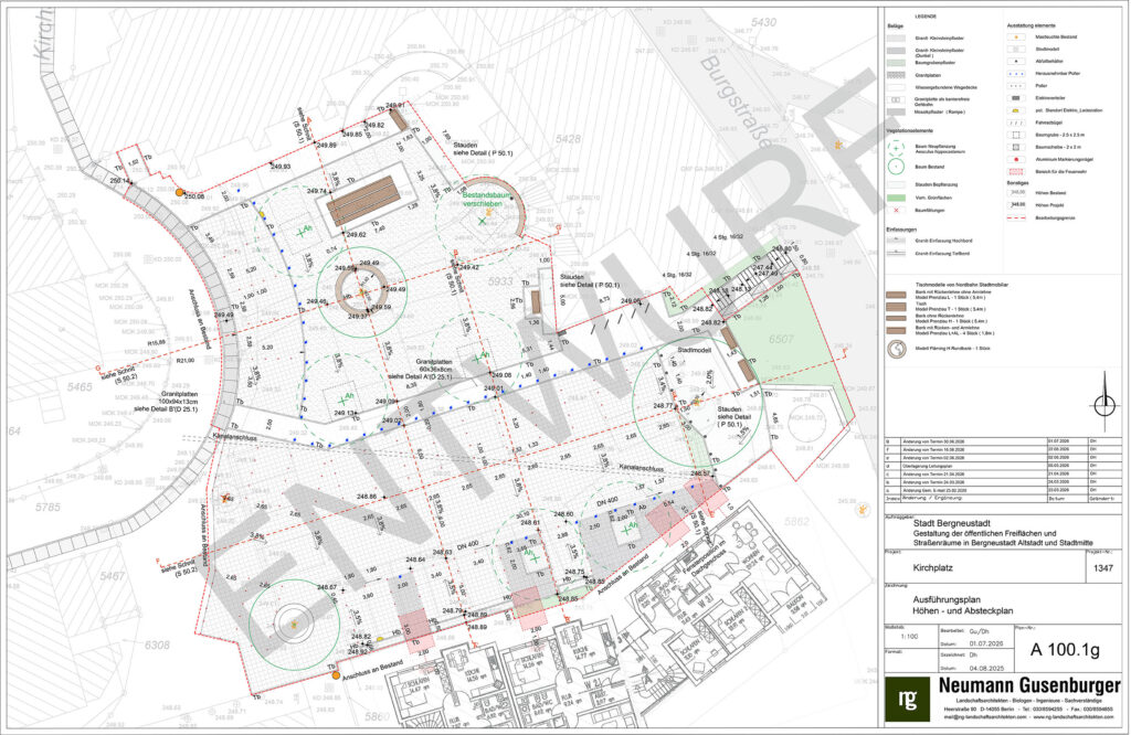 Entwurf Gestaltung des Kirchplatzes - Ausführungsplan Juli 2026